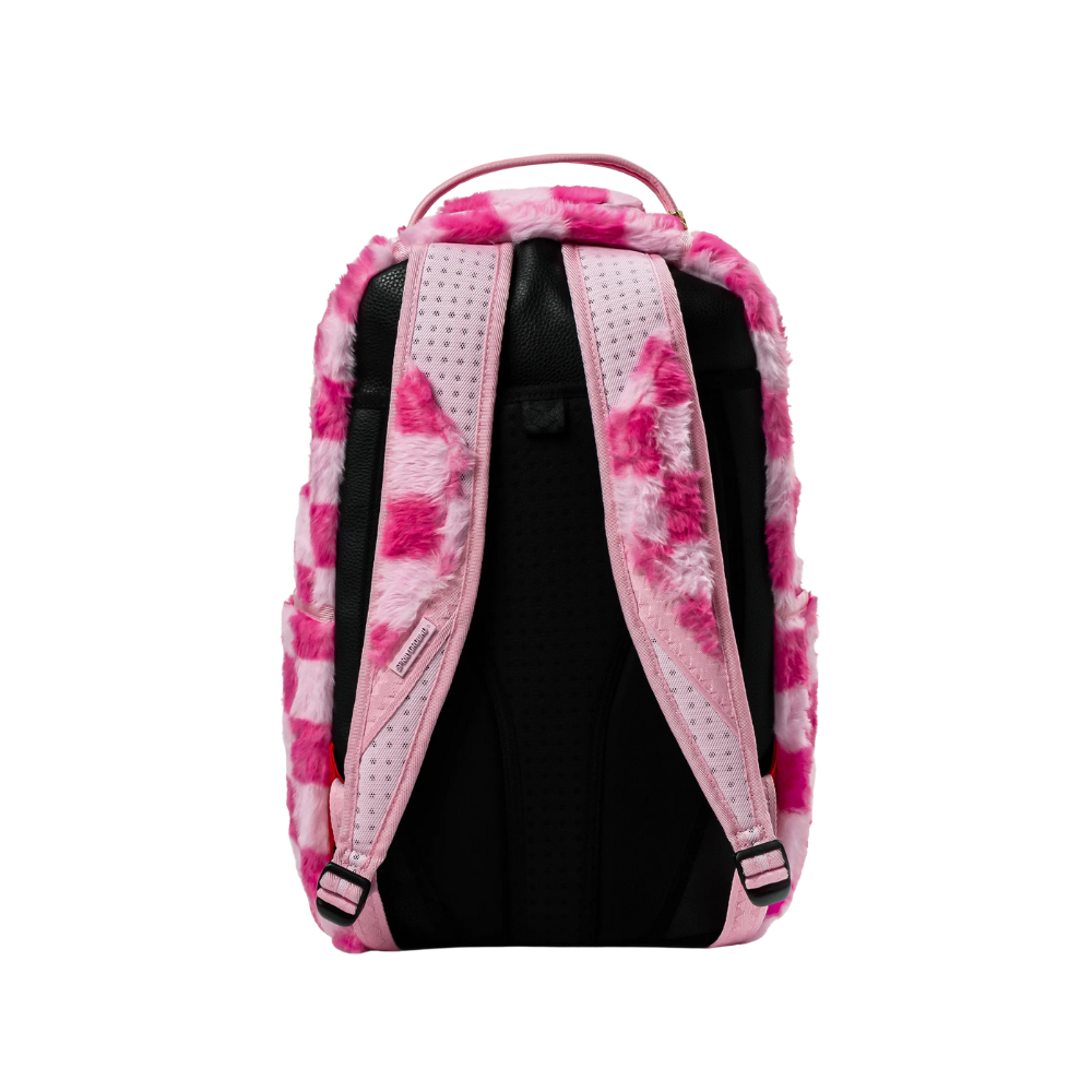 Sprayground Pink Fur Check Backpack
